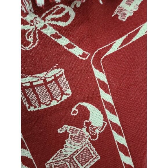 𝅺COTTON Classic By Chatham Jacquard Throw Blanket Red Santa Claus Print 50"X60" - Picture 6 of 7